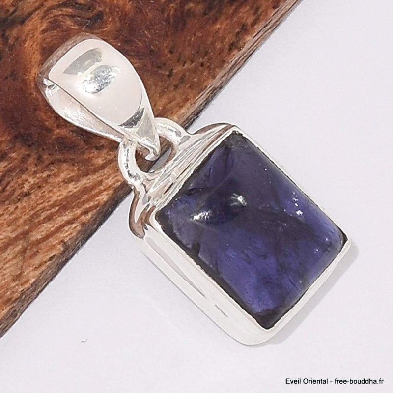 Pendentif en Iolite cabochon rectangulaire 