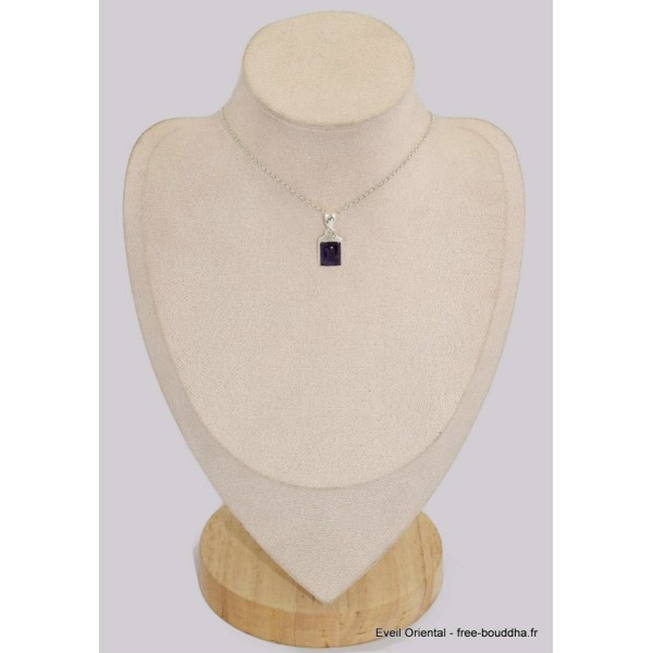 Pendentif en Iolite cabochon rectangulaire Bijoux en Iolites ou Cordiérite BK53.2