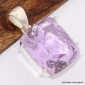 Pendentif Améthyste Rose de France facettée rectangulaire Pendentifs pierres naturelles BK55.1
