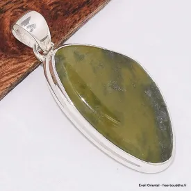 Pendentif Vasonite Vésuvianite forme libre - Pendentifs pierres naturelles