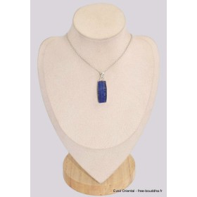 Pendentif Lapis lazuli brut épais forme marquise 