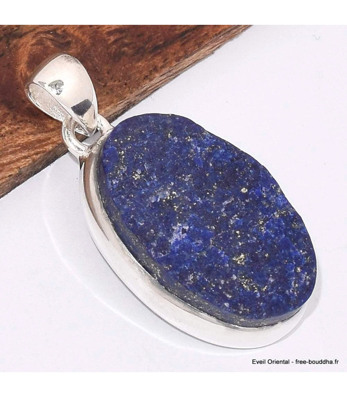 Pendentif argent Lapis lazuli brut grade AAA Pendentifs pierres naturelles BK57.1