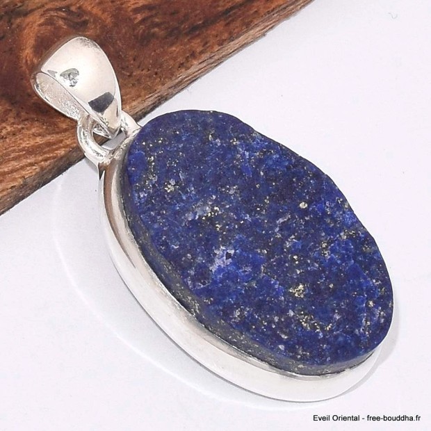 Pendentif argent Lapis lazuli brut grade AAA Pendentifs pierres naturelles BK57.1