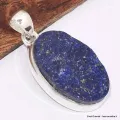 Pendentif argent Lapis lazuli brut grade AAA - Pendentifs pierres naturelles
