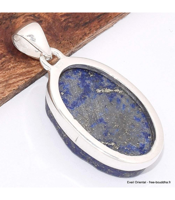 Pendentif argent Lapis lazuli brut grade AAA Pendentifs pierres naturelles BK57.1