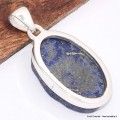Pendentif argent Lapis lazuli brut grade AAA Pendentifs pierres naturelles BK57.1