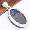 Pendentif argent Lapis lazuli brut grade AAA - Pendentifs pierres naturelles