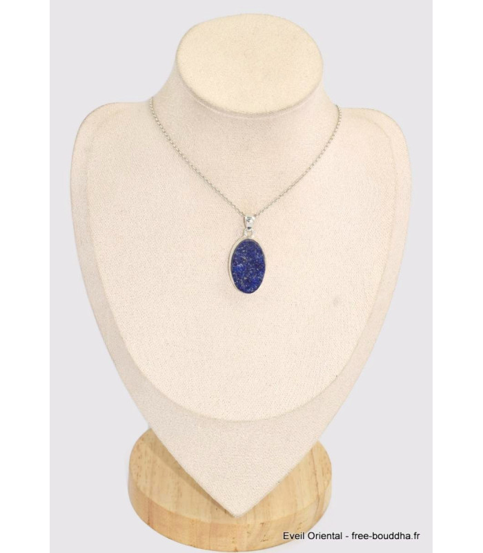 Pendentif argent Lapis lazuli brut grade AAA Pendentifs pierres naturelles BK57.1