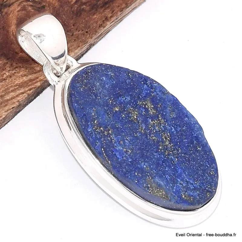 Pendentif Lapis lazuli brut bleu outremer grade AAA - Pendentifs pierres naturelles