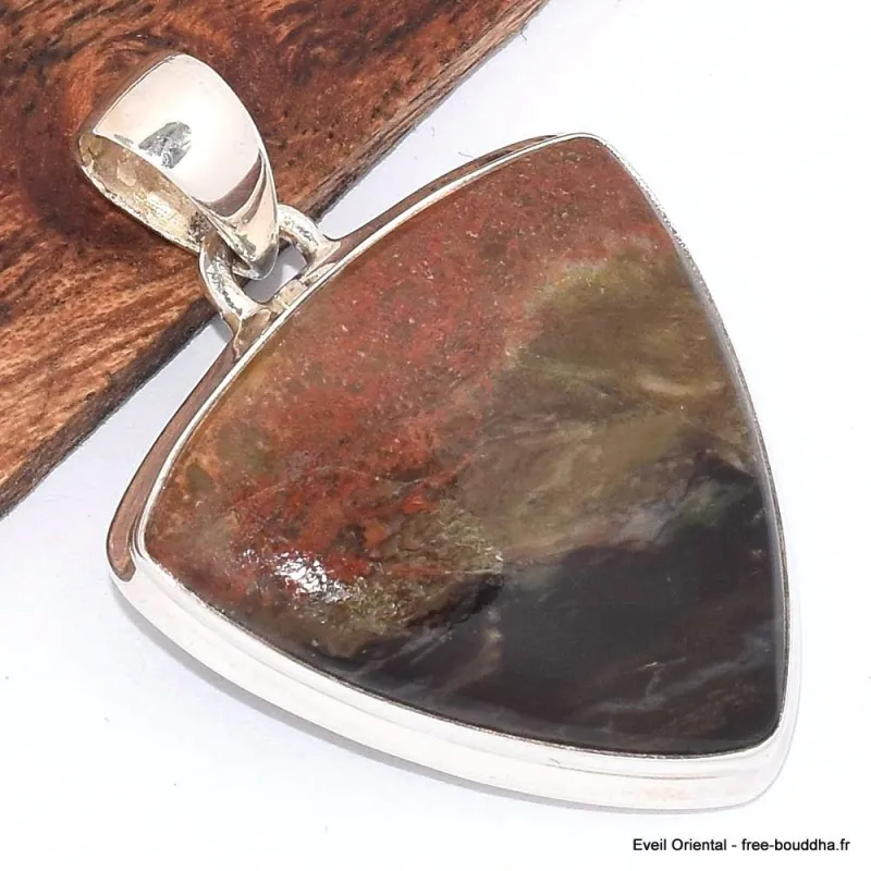 Pendentif Bois de Colla de Turquie ocre noir - Pendentifs pierres naturelles