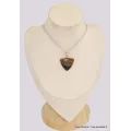 Pendentif Bois de Colla de Turquie ocre noir - Pendentifs pierres naturelles