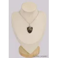 Pendentif Bois pétrifié de Colla brun turquoise - Pendentifs pierres naturelles