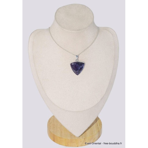 Pendentif Merlinite Mystique Gabbro triangulaire-cv Bijoux en Merlinite Mystique Gabbro BK61