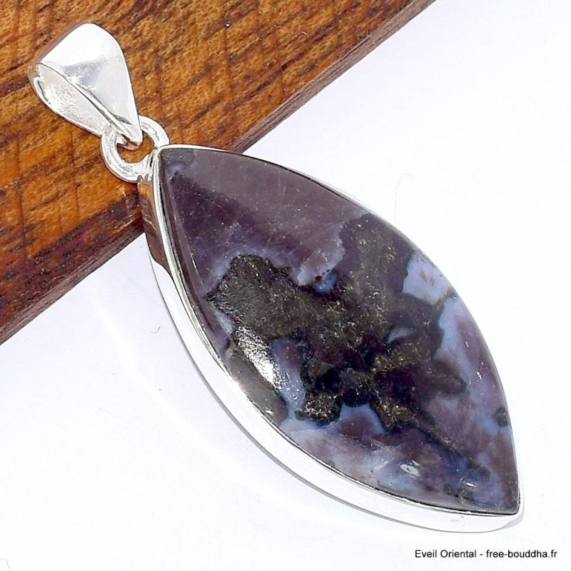 Pendentif Merlinite Mystique Gabbro marquise 