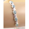 Bracelet argent Aigue-marine cabochon Bijoux en Aigue-marine XV67