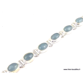 Bracelet argent Aigue-marine cabochon Bijoux en Aigue-marine XV67