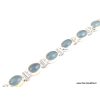 Bracelet argent Aigue-marine cabochon Bijoux en Aigue-marine XV67