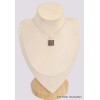 Pendentif Pierre du Soleil Noire carrée Bijoux en Pierre du Soleil BK63