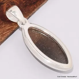 Pendentif Pierre du Soleil Noire taille marquise - Bijoux en Pierre du Soleil