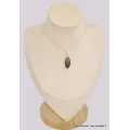 Pendentif Pierre du Soleil Noire taille marquise - Bijoux en Pierre du Soleil