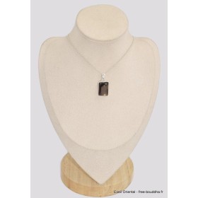 Pendentif Pierre du Soleil Noire rectangulaire Bijoux en Pierre du Soleil BK63.3
