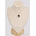 Pendentif Pierre du Soleil Noire rectangulaire Bijoux en Pierre du Soleil BK63.3