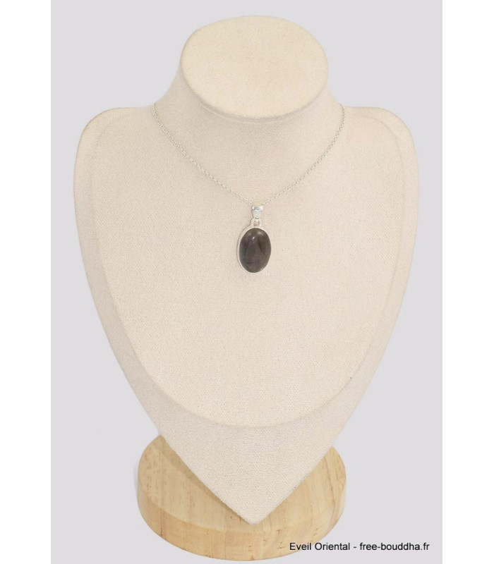 Pendentif Pierre du Soleil Noire ovale Bijoux en Pierre du Soleil BK63.4
