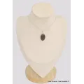 Pendentif Pierre du Soleil Noire ovale - Bijoux en Pierre du Soleil