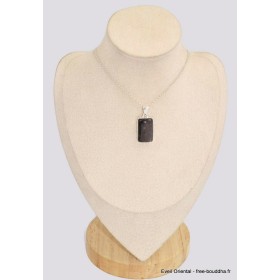 Pendentif rectangulaire Pierre du Soleil noire Bijoux en Pierre du Soleil BK63.5