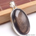 Pendentif Pierre du Soleil Noire forme ovale Bijoux en Pierre du Soleil BK63.2