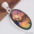 Pendentif Labradorite Spectrolite ovale rouille bleue Pendentifs pierres naturelles BK64.1