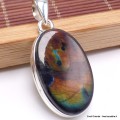 Pendentif Labradorite Spectrolite ovale rouille bleue Pendentifs pierres naturelles BK64.1