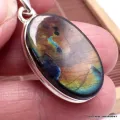 Pendentif Labradorite Spectrolite ovale rouille bleue - Pendentifs pierres naturelles