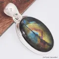 Pendentif Labradorite Spectrolite ovale aurores boréales - Bijoux en Labradorite
