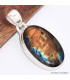 Pendentif Labradorite Spectrolite ovale ocre bleu Bijoux en Labradorite BK64.4