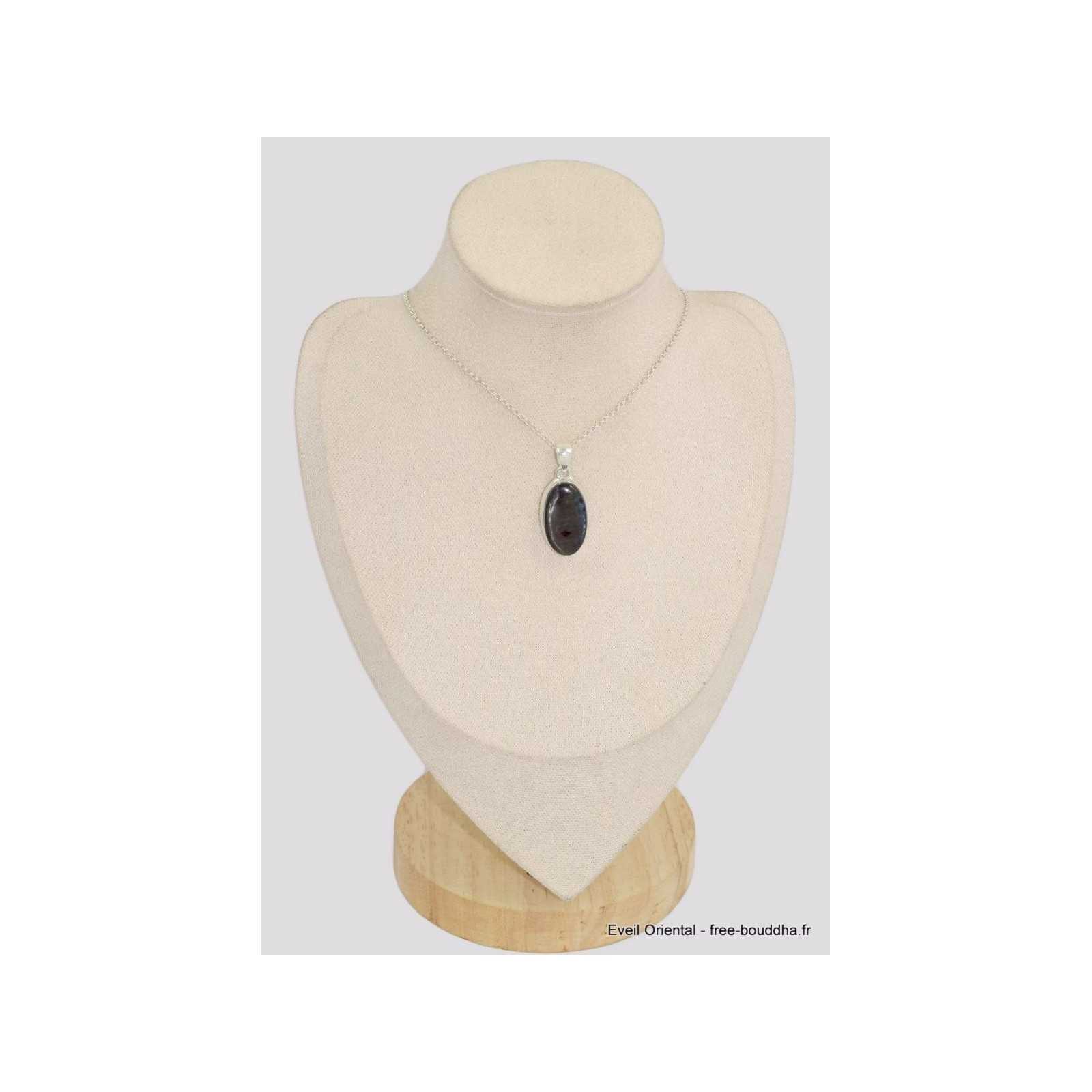 Pendentif En Labradorite Naturelle Ovale - Pierre Bleue Cabochon Percé, Neuf Fait Main