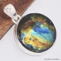 Pendentif Labradorite Spectrolite ronde - Bijoux en Labradorite