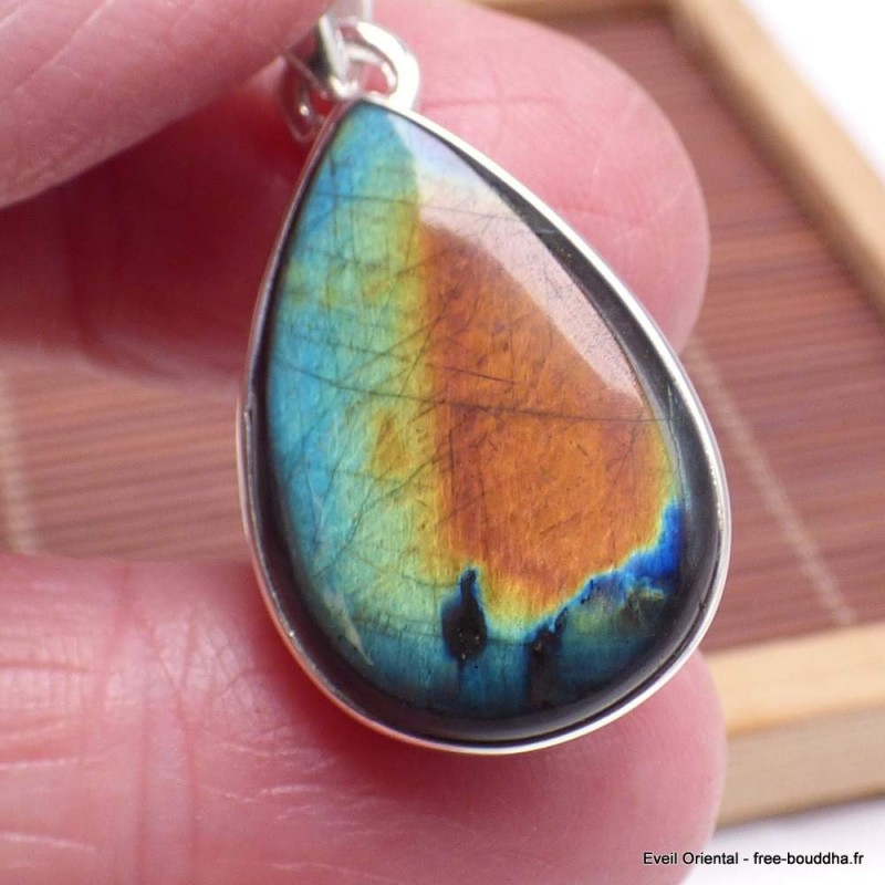 Pendentif goutte en Labradorite Spectrolite 