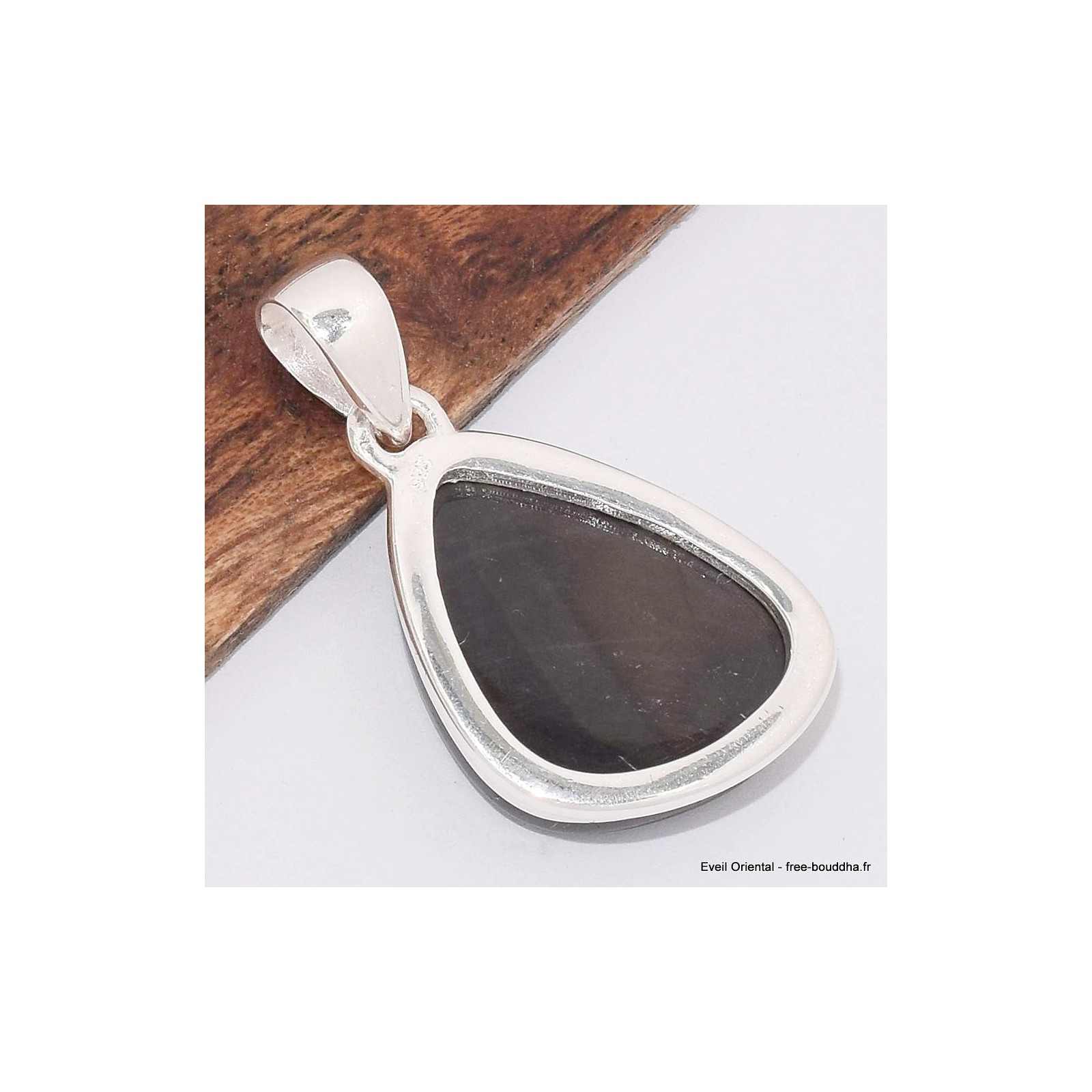 Pendentif Design Labradorite Et Métal Argenté - 3 Spirales à Cabochons Sertis - Vintage