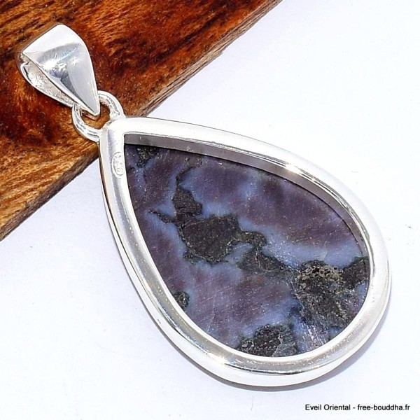 Pendentif Merlinite Mystique Gabbro forme goutte Pendentifs pierres naturelles BK61.2