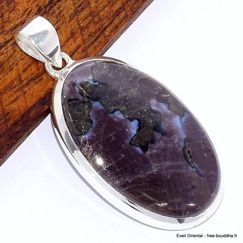 Pendentif Merlinite Mystique Gabbro forme goutte 