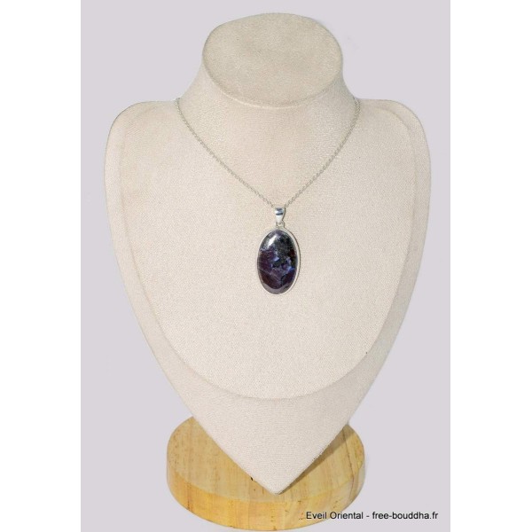 Pendentif oval Merlinite Mystique Gabbro Pendentifs pierres naturelles BK61.3