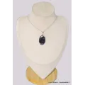 Pendentif Merlinite Mystique Gabbro forme ovale - Bijoux en Merlinite Mystique Gabbro