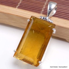 Gros pendentif en Fluorite jaune facettée 