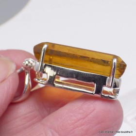 Gros pendentif en Fluorite jaune facettée 