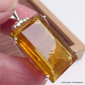 Gros pendentif en Fluorite jaune facettée 