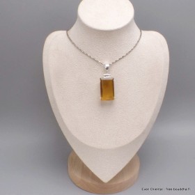 Gros pendentif en Fluorite jaune facettée Pendentifs pierres naturelles BK66