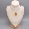 Pendentif en Fluorite jaune facettée ovale Pendentifs pierres naturelles BK66.3