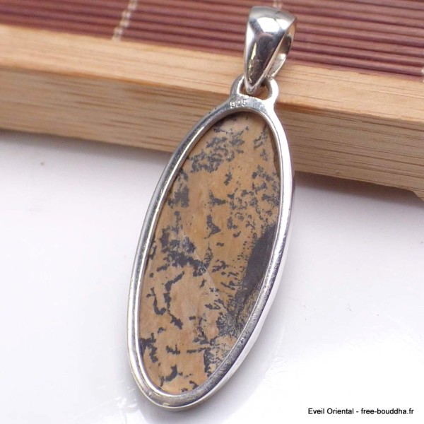 Pendentif Jaspe Pinceau oval allongé Bijoux en Jaspe BK67.2