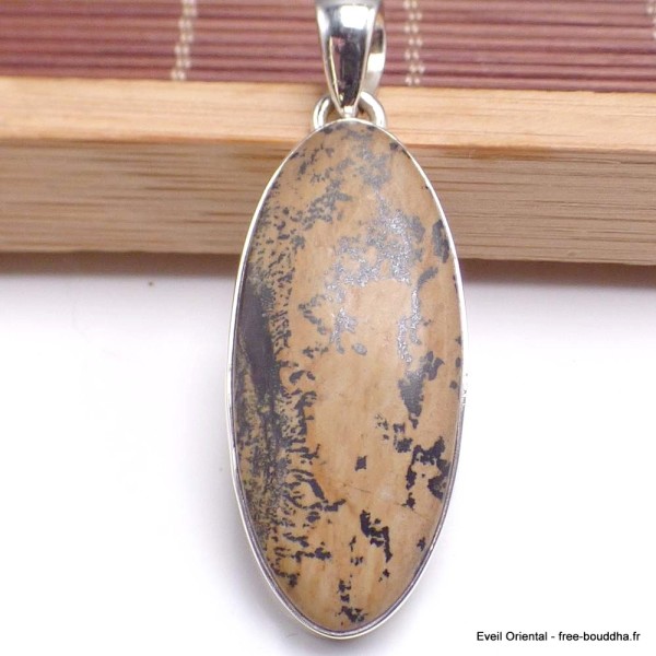 Pendentif Jaspe Pinceau oval allongé Bijoux en Jaspe BK67.2